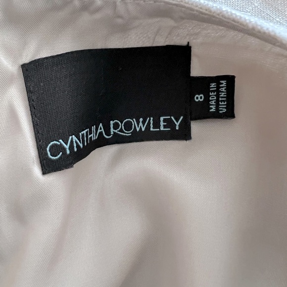 Cynthia Rowley soft beige silver shimmer stud accents pencil dress womens size 8 - Picture 5 of 5